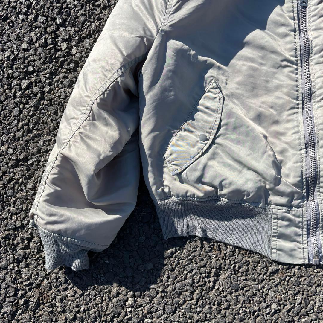 USAF MA-1 70s ALPHA フライトジャケット XL シルバー