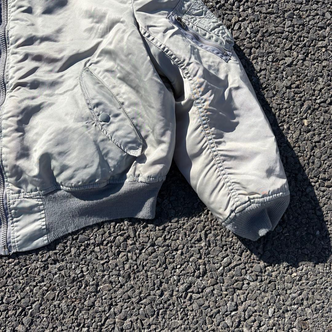 USAF MA-1 70s ALPHA フライトジャケット XL シルバー