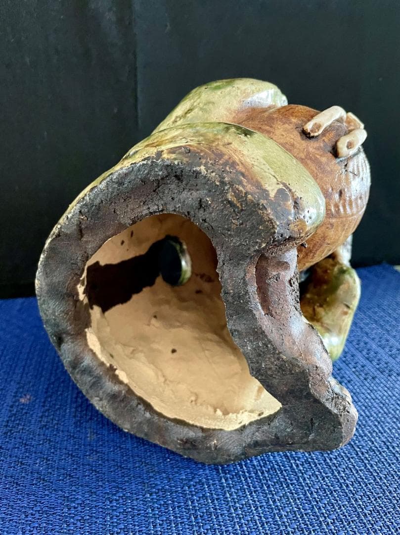 値下げ！【信楽焼狸】陶器、置物 縁起物 招福開運 H28 中古