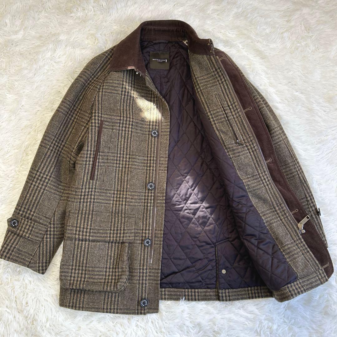 ✨美品✨マッキントッシュ グレンチェック ウールコート キルティング L