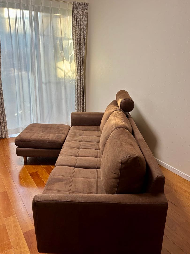 送料込 オノエファニチャー ソファセット オットマン/ヘッドレスト付