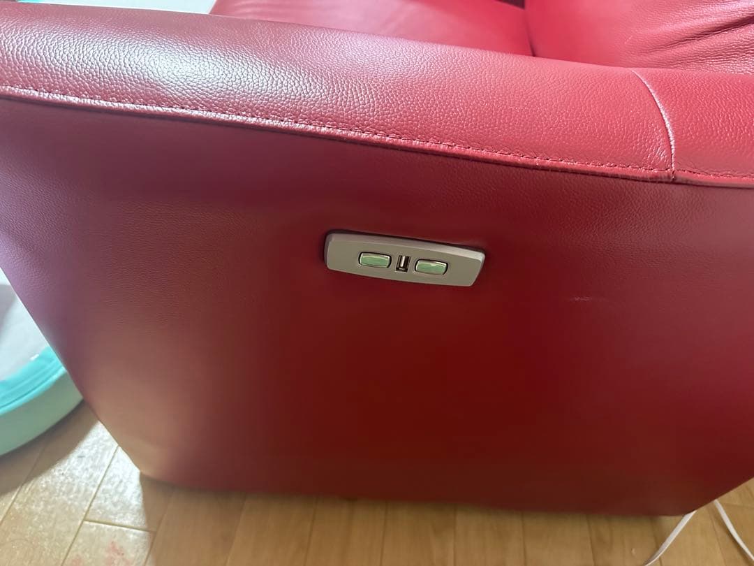 電動リクライニングソファ 2人掛け USBポート付き テーブル付き