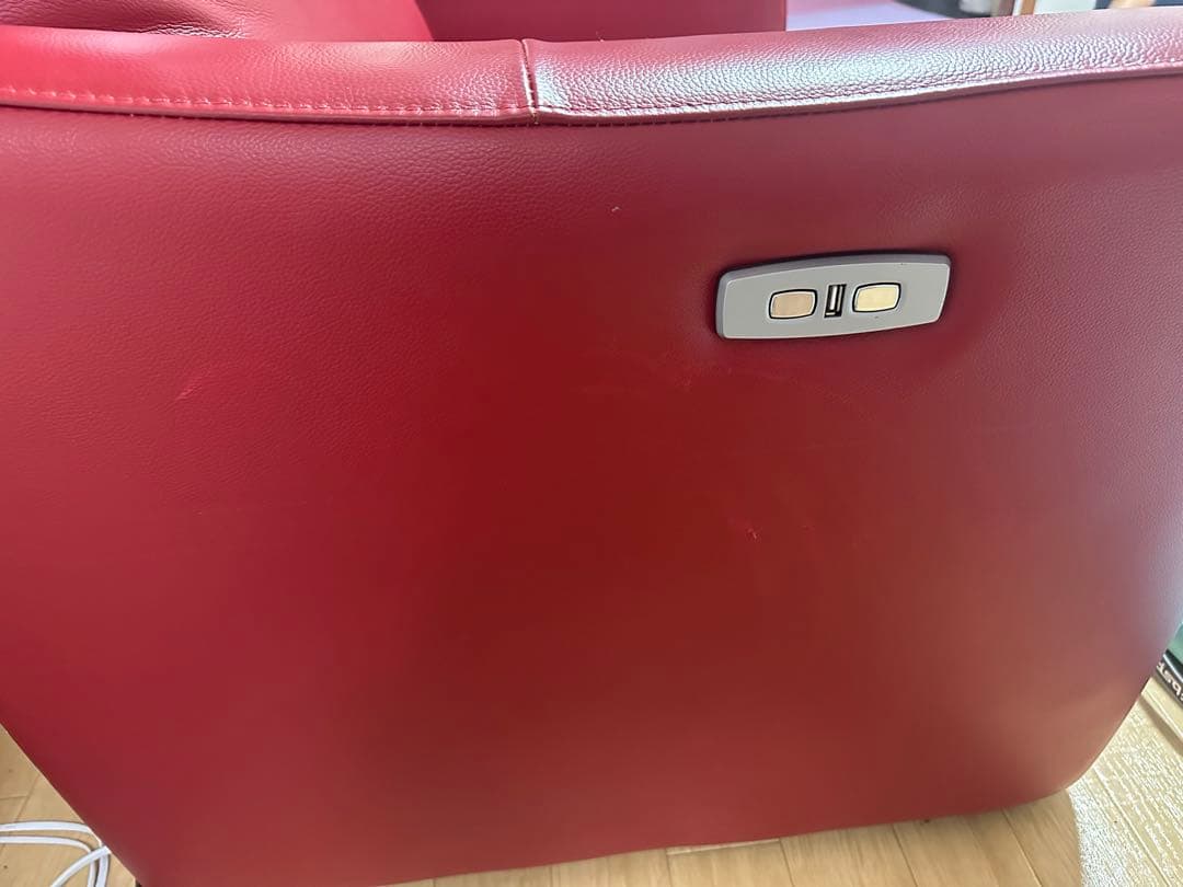 電動リクライニングソファ 2人掛け USBポート付き テーブル付き