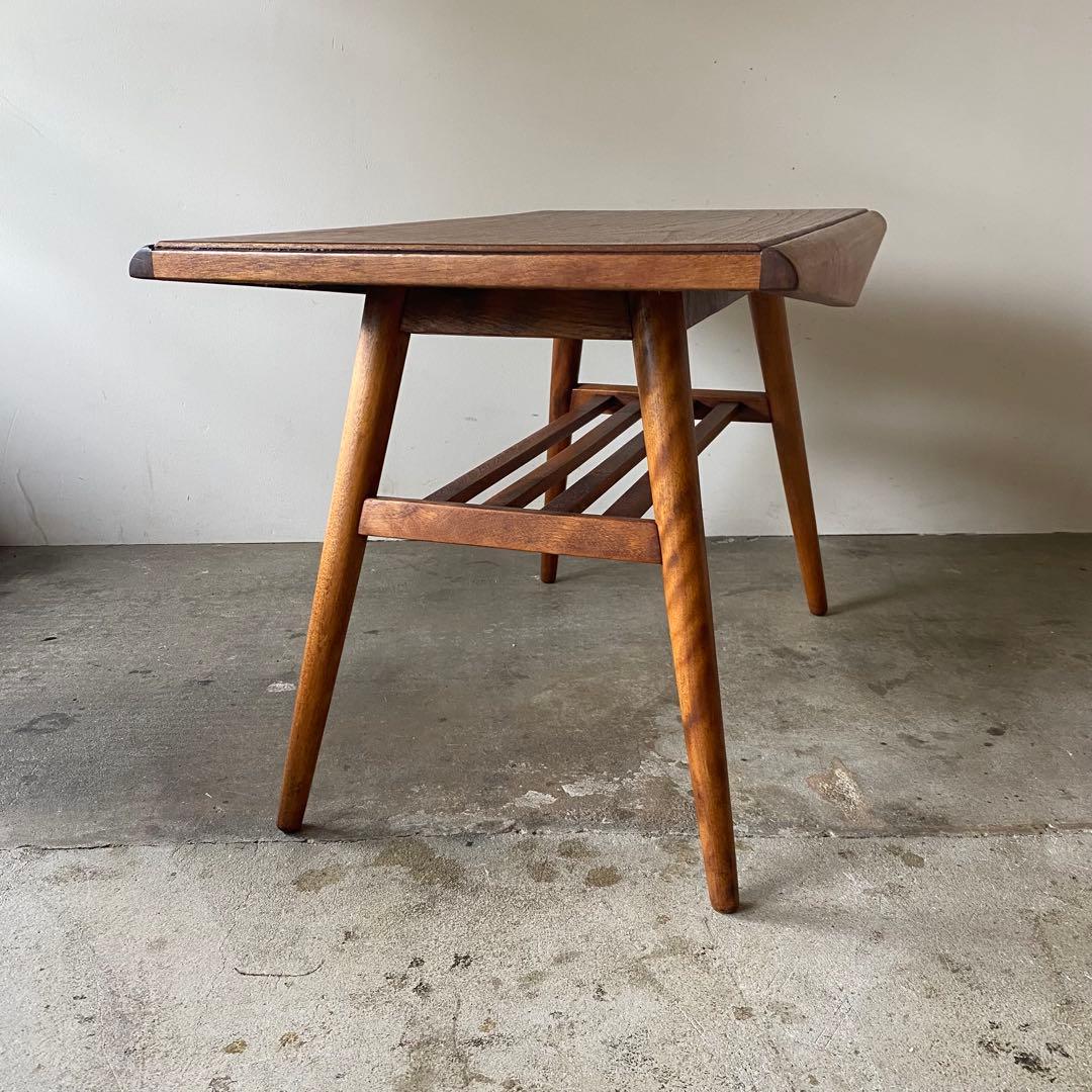 ソファテーブル　ローテーブル　センターテーブル　飾り台　格子荷台付き　オイル仕上