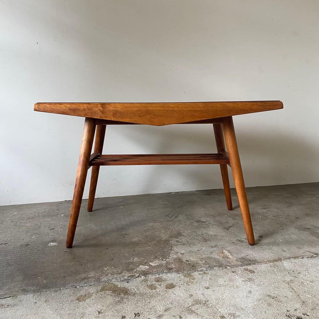 ソファテーブル　ローテーブル　センターテーブル　飾り台　格子荷台付き　オイル仕上