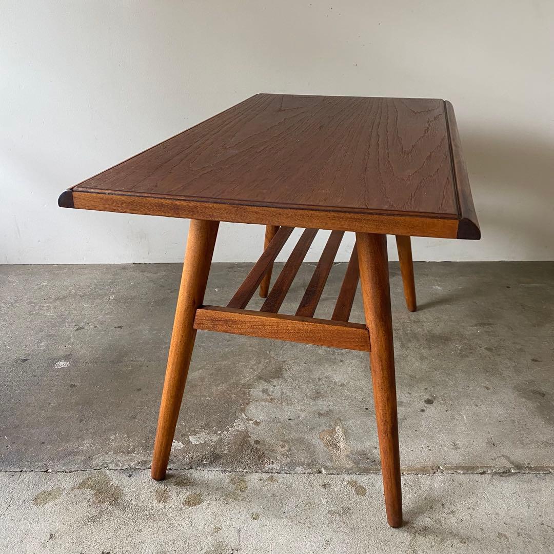 ソファテーブル　ローテーブル　センターテーブル　飾り台　格子荷台付き　オイル仕上