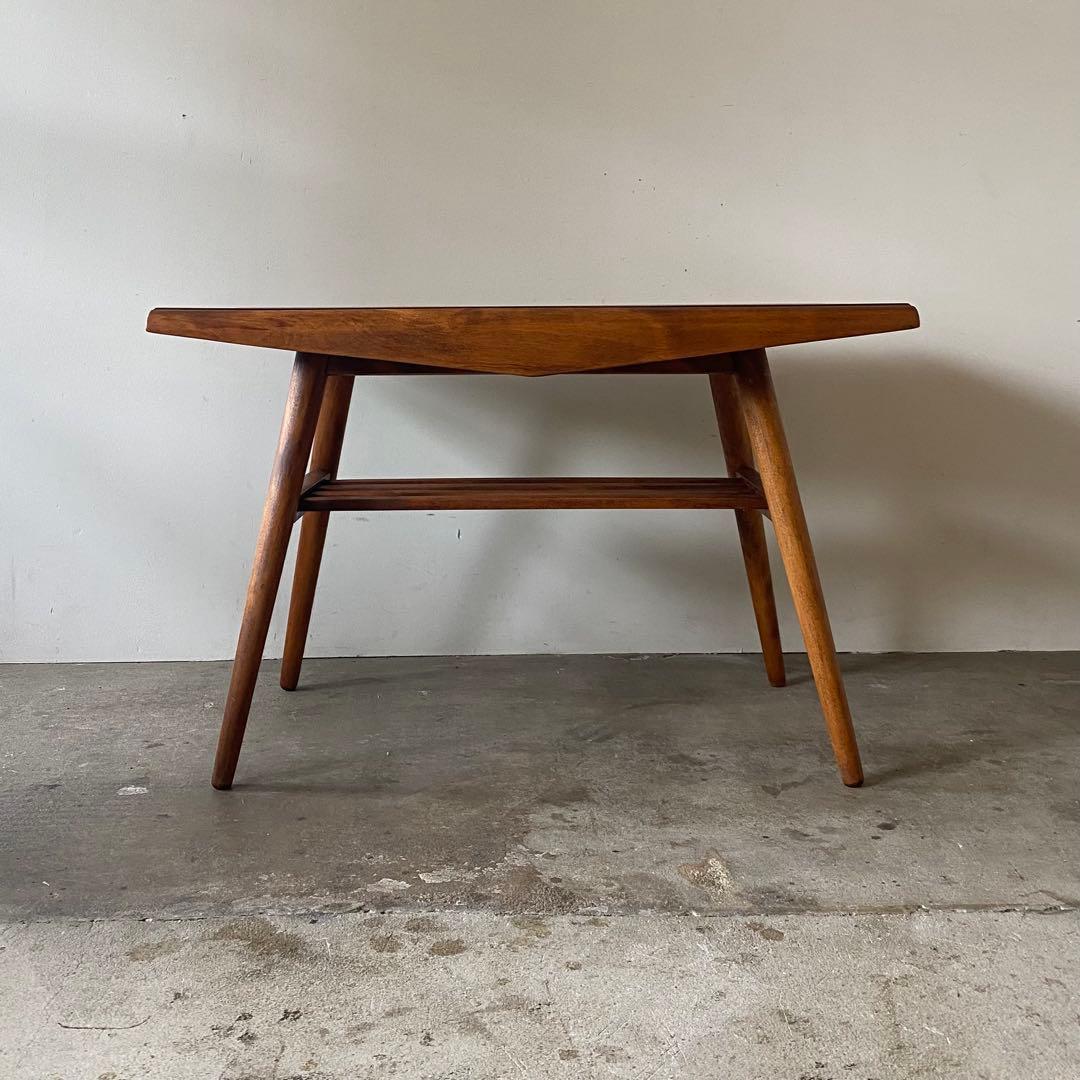 ソファテーブル　ローテーブル　センターテーブル　飾り台　格子荷台付き　オイル仕上