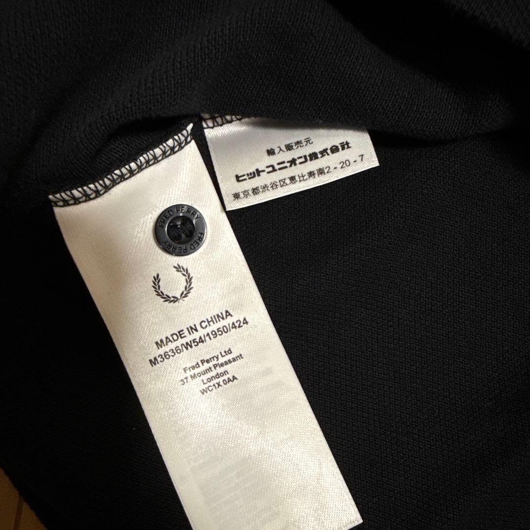 【美品】FRED PERRY 黒 ポロシャツ 長袖 Lサイズ