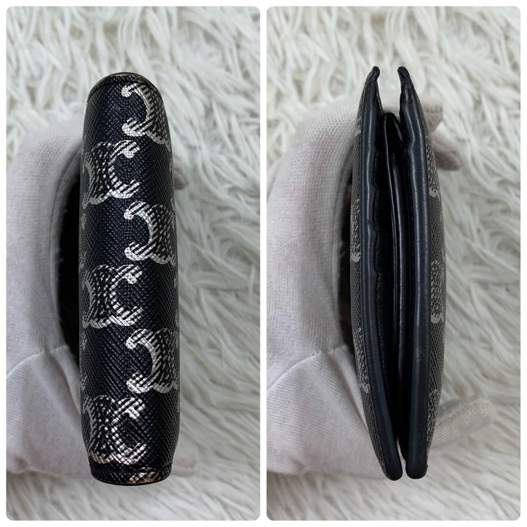 【✨極美品✨】 セリーヌ トリオンフ モノグラム 二つ折り財布 ブラック