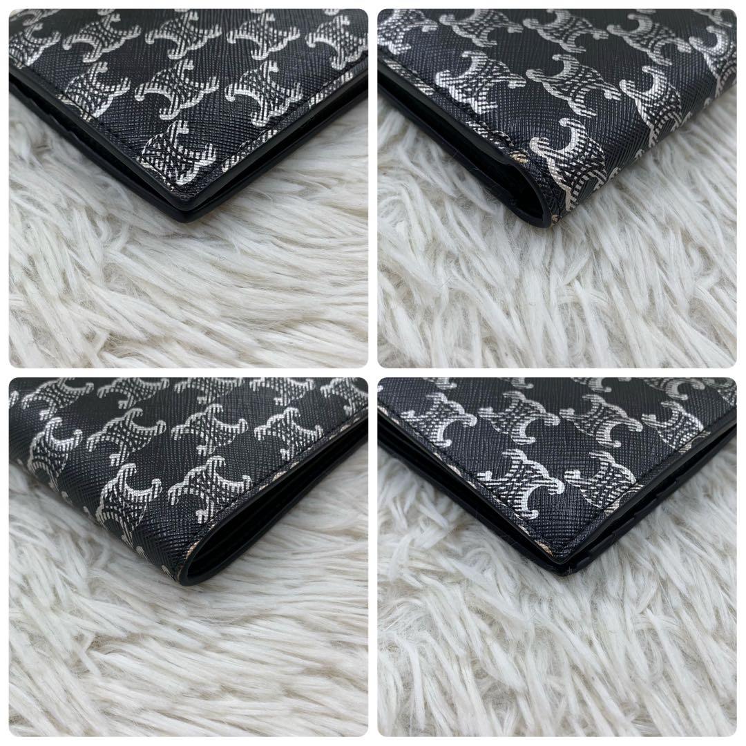 【✨極美品✨】 セリーヌ トリオンフ モノグラム 二つ折り財布 ブラック