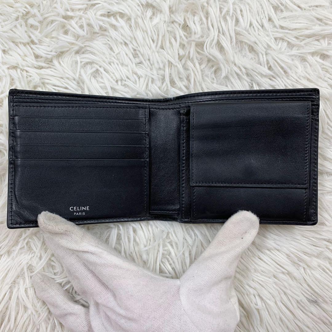 【✨極美品✨】 セリーヌ トリオンフ モノグラム 二つ折り財布 ブラック