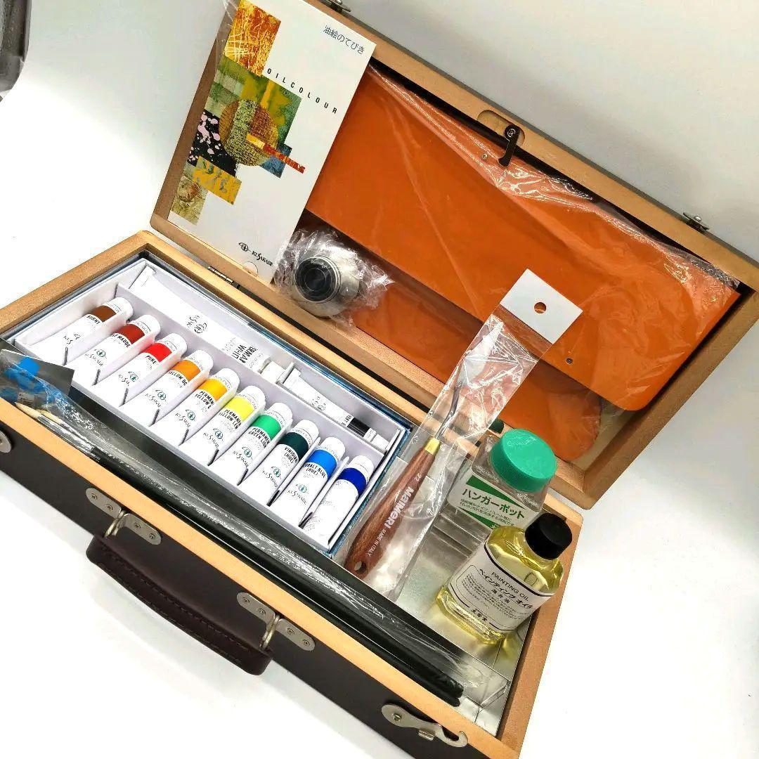 新品未使用品 クサカベ 油絵具セット 木製ケース付き