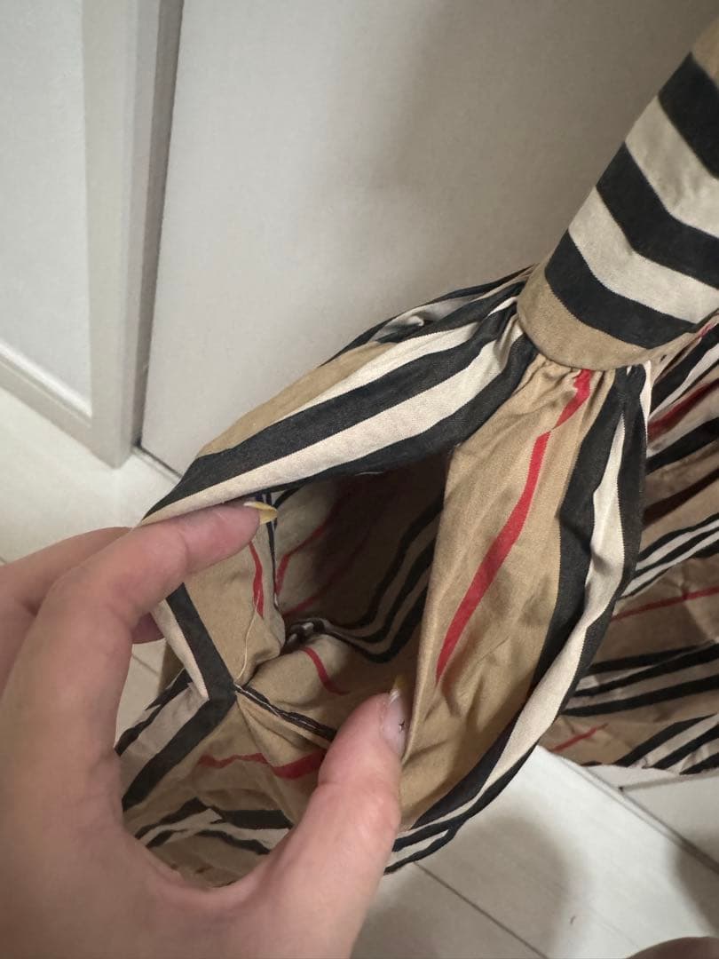 バーバリーBURBERRY ストライプ セーラー襟 ワンピース 6Y 116cm