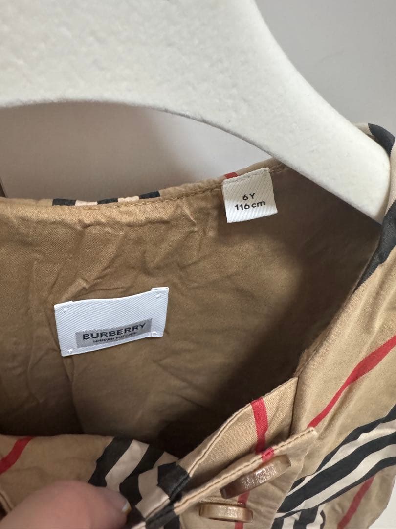 バーバリーBURBERRY ストライプ セーラー襟 ワンピース 6Y 116cm
