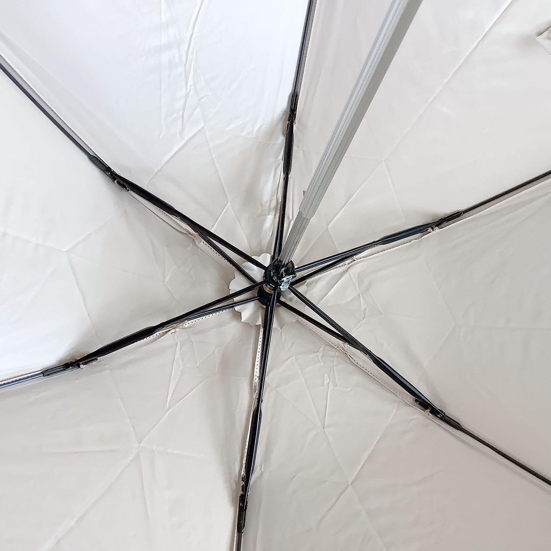 新品★フルラ★FURLAオーガンジーチェーン刺繍 晴雨兼用折りたたみ傘★ベージュ