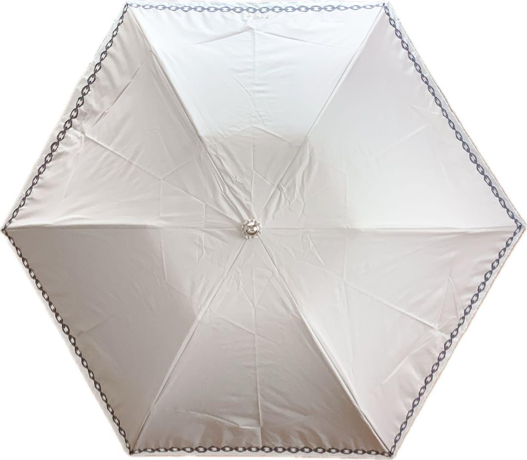 新品★フルラ★FURLAオーガンジーチェーン刺繍 晴雨兼用折りたたみ傘★ベージュ