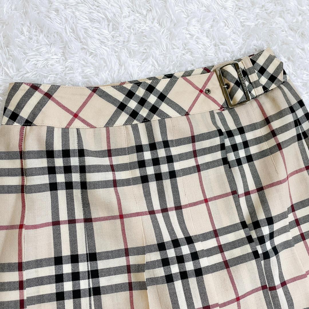 Burberry London プリーツスカート ノバチェック ベージュ