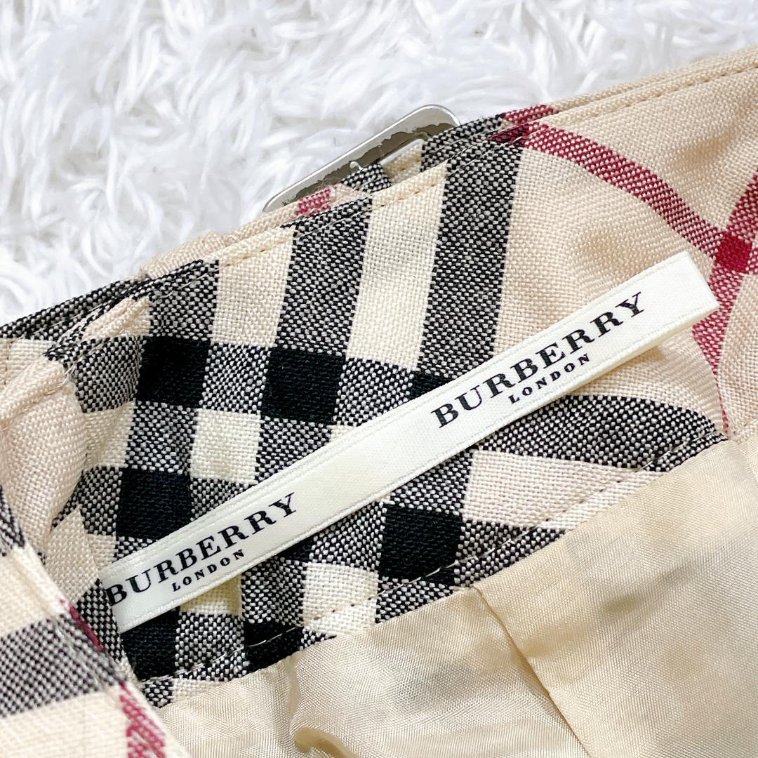 Burberry London プリーツスカート ノバチェック ベージュ
