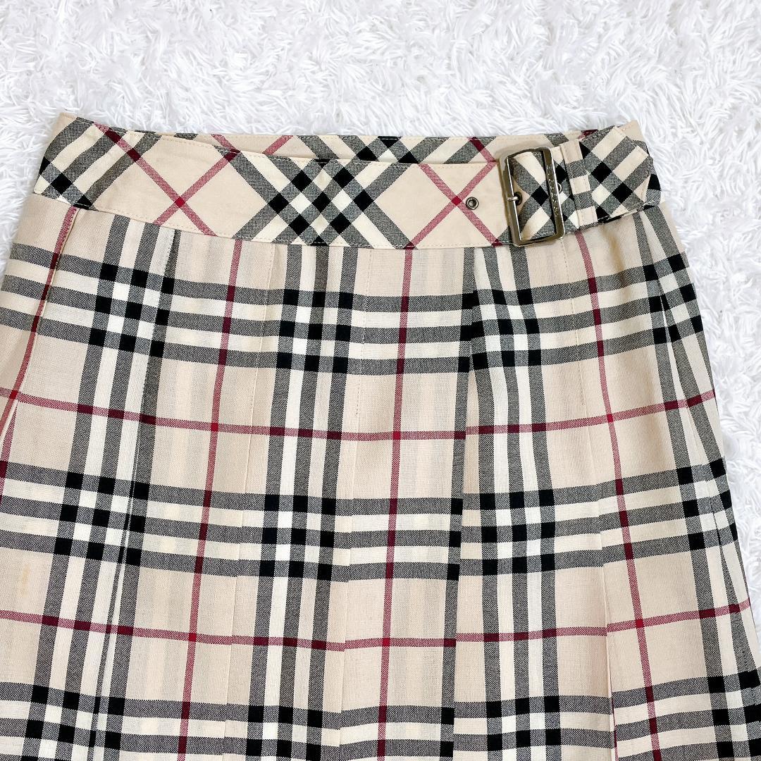 Burberry London プリーツスカート ノバチェック ベージュ