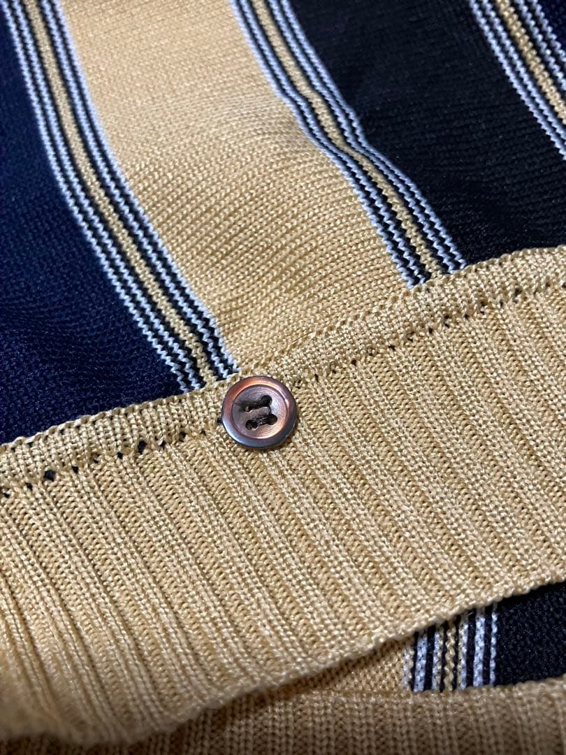 LANVIN PARIS 80s ストライプ ニットポロシャツ