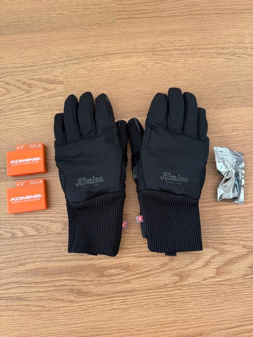 中古　Komine EK-220 電熱ヒートバイクグローブ L 黒