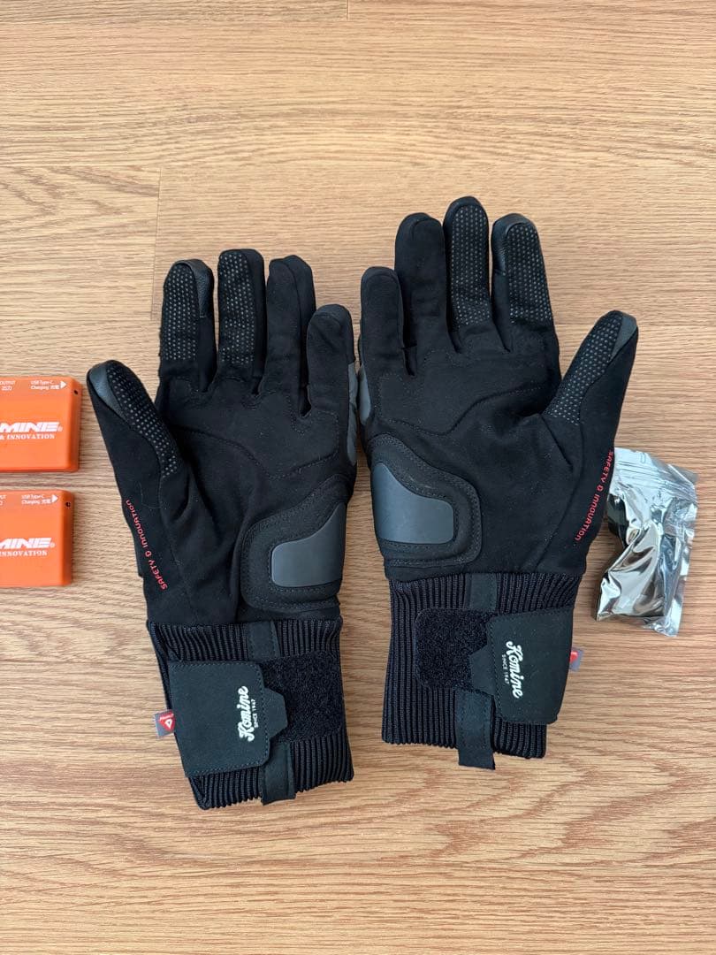 中古　Komine EK-220 電熱ヒートバイクグローブ L 黒