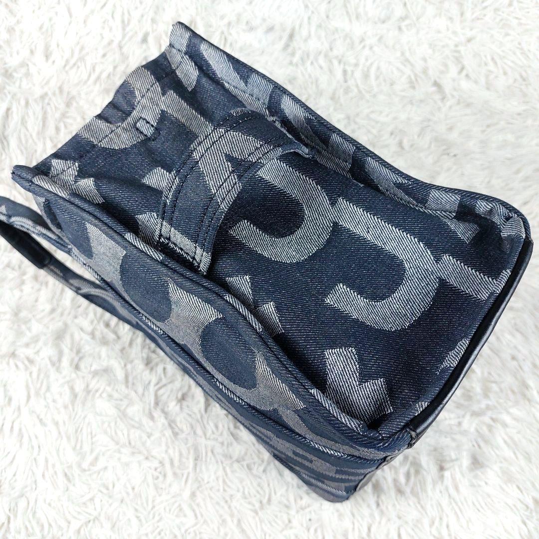 保存袋タグ付 マークジェイコブス モノグラムデニムトート2wayショルダーバッグ