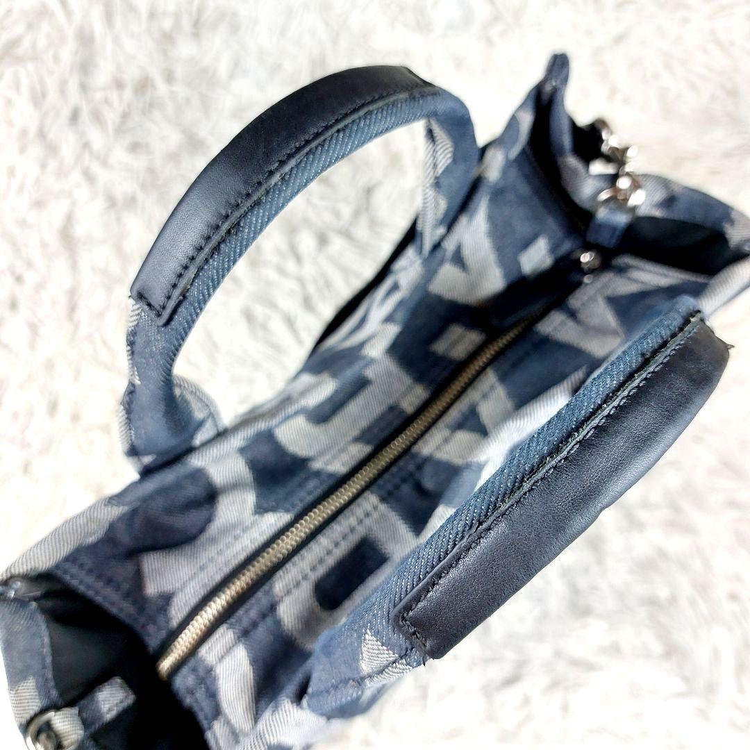 保存袋タグ付 マークジェイコブス モノグラムデニムトート2wayショルダーバッグ