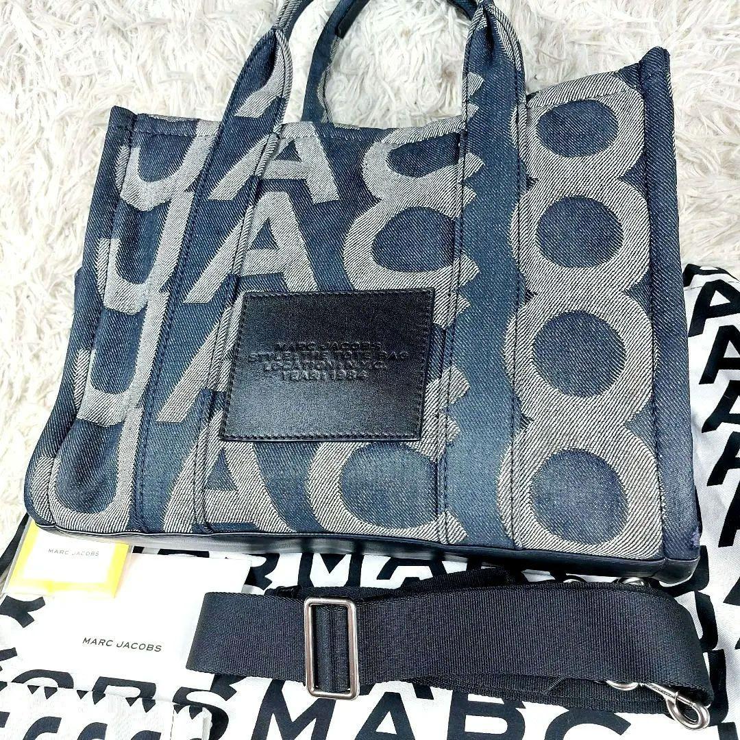 保存袋タグ付 マークジェイコブス モノグラムデニムトート2wayショルダーバッグ