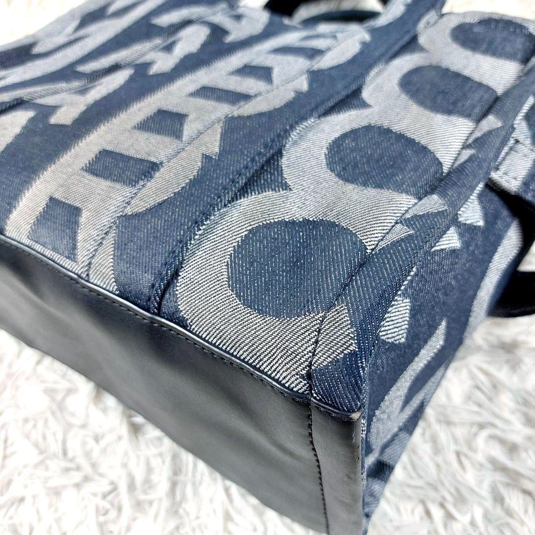 保存袋タグ付 マークジェイコブス モノグラムデニムトート2wayショルダーバッグ