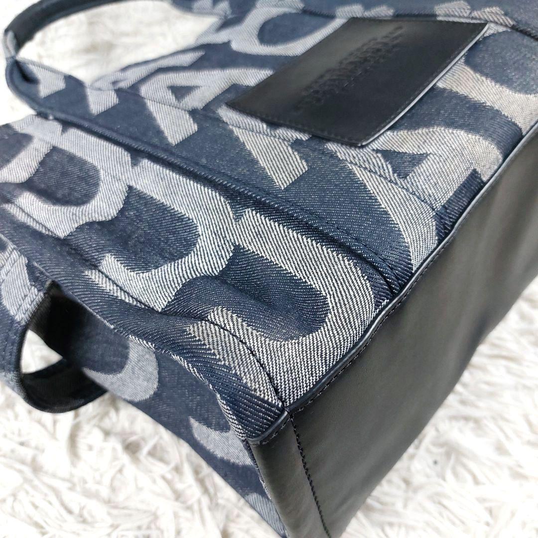 保存袋タグ付 マークジェイコブス モノグラムデニムトート2wayショルダーバッグ