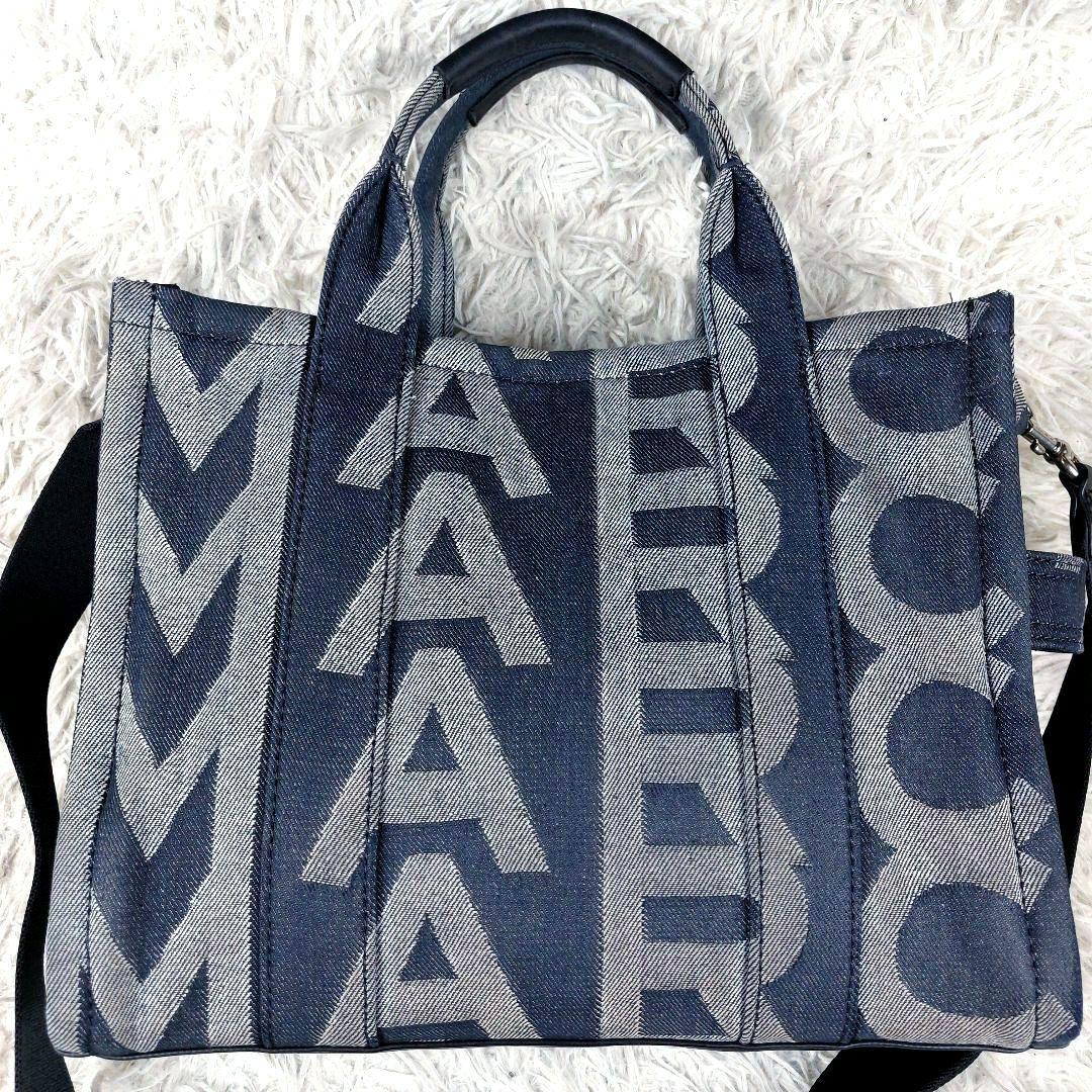 保存袋タグ付 マークジェイコブス モノグラムデニムトート2wayショルダーバッグ