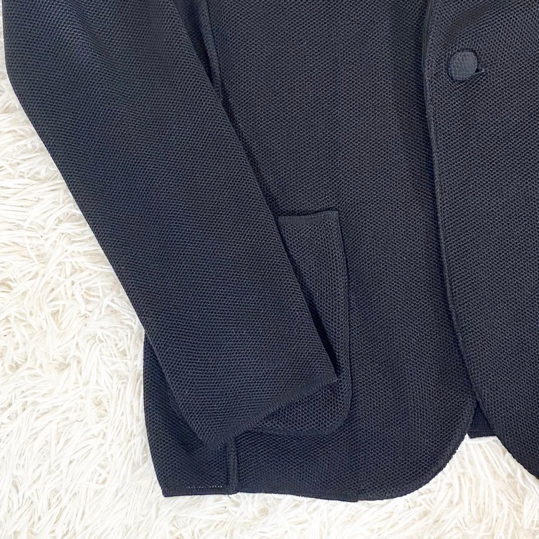 LARDINI ラルディーニ ニット　コットン　ジャケット　ブートニエール　黒