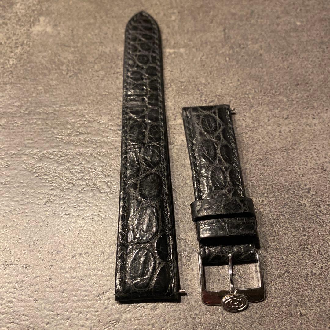 オリエントスター革ベルト　クロコ　20mm幅　尾錠、バネ棒付き