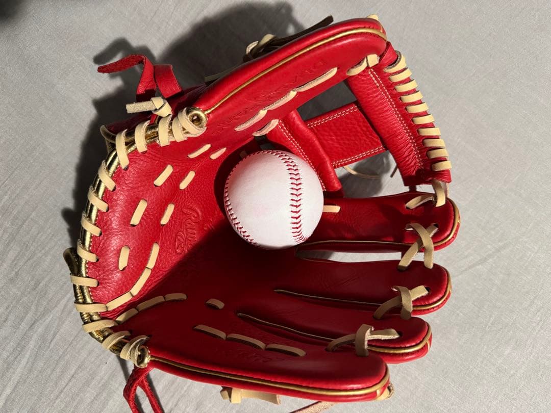 ローリングス　内野オールラウンド　軟式　グラブ　グローブ　赤　スカーレット