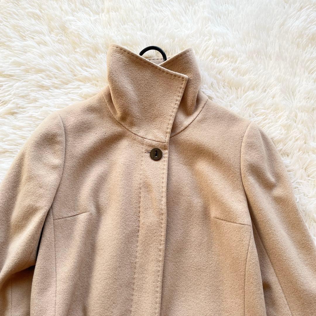 バーバリー　アンゴラ　ウール　ベルテッドコート　ステンカラーコート　ベージュ
