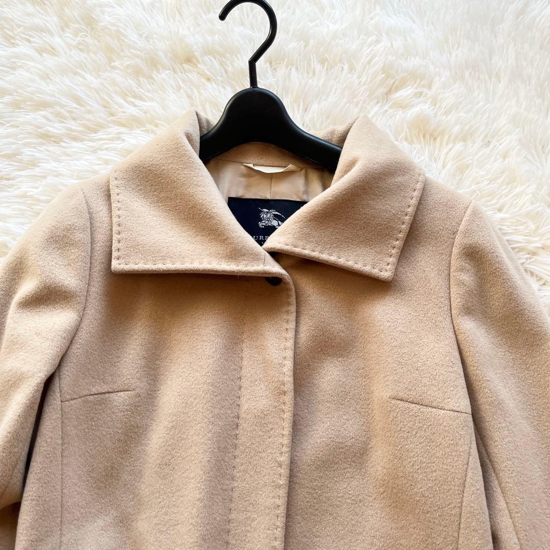 バーバリー　アンゴラ　ウール　ベルテッドコート　ステンカラーコート　ベージュ