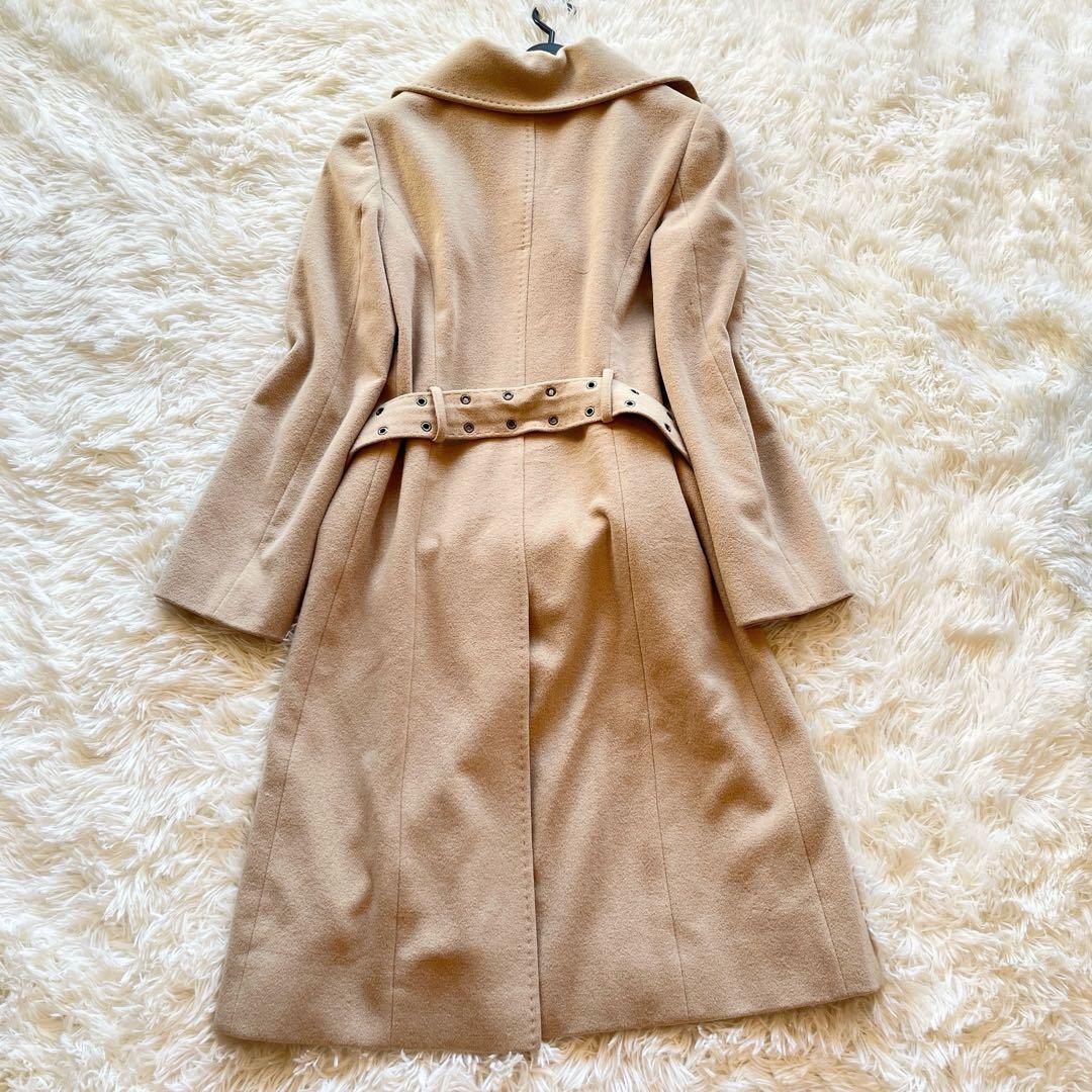 バーバリー　アンゴラ　ウール　ベルテッドコート　ステンカラーコート　ベージュ