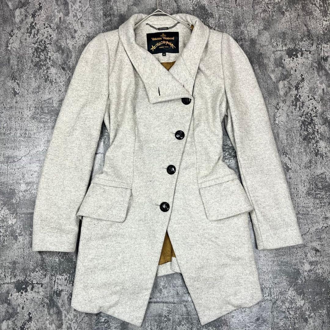 Vivienne Westwood アシメントリー ウールコート グレー