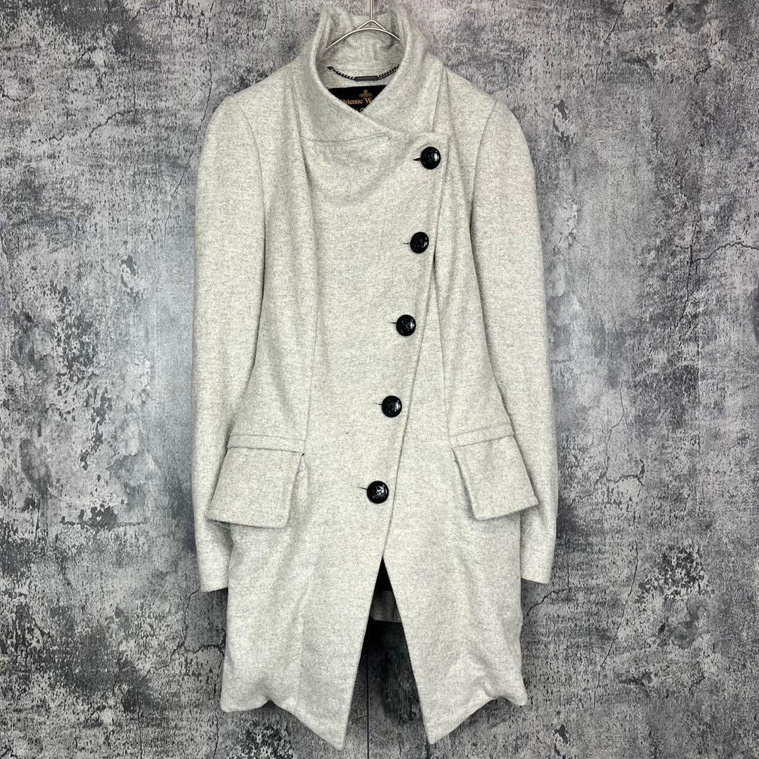Vivienne Westwood アシメントリー ウールコート グレー