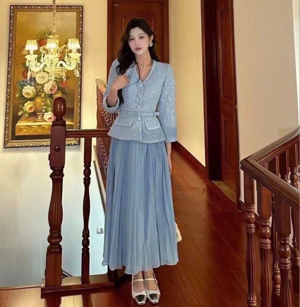 Self Portrait スパンコール ツイード　ワンピースUK6 US2