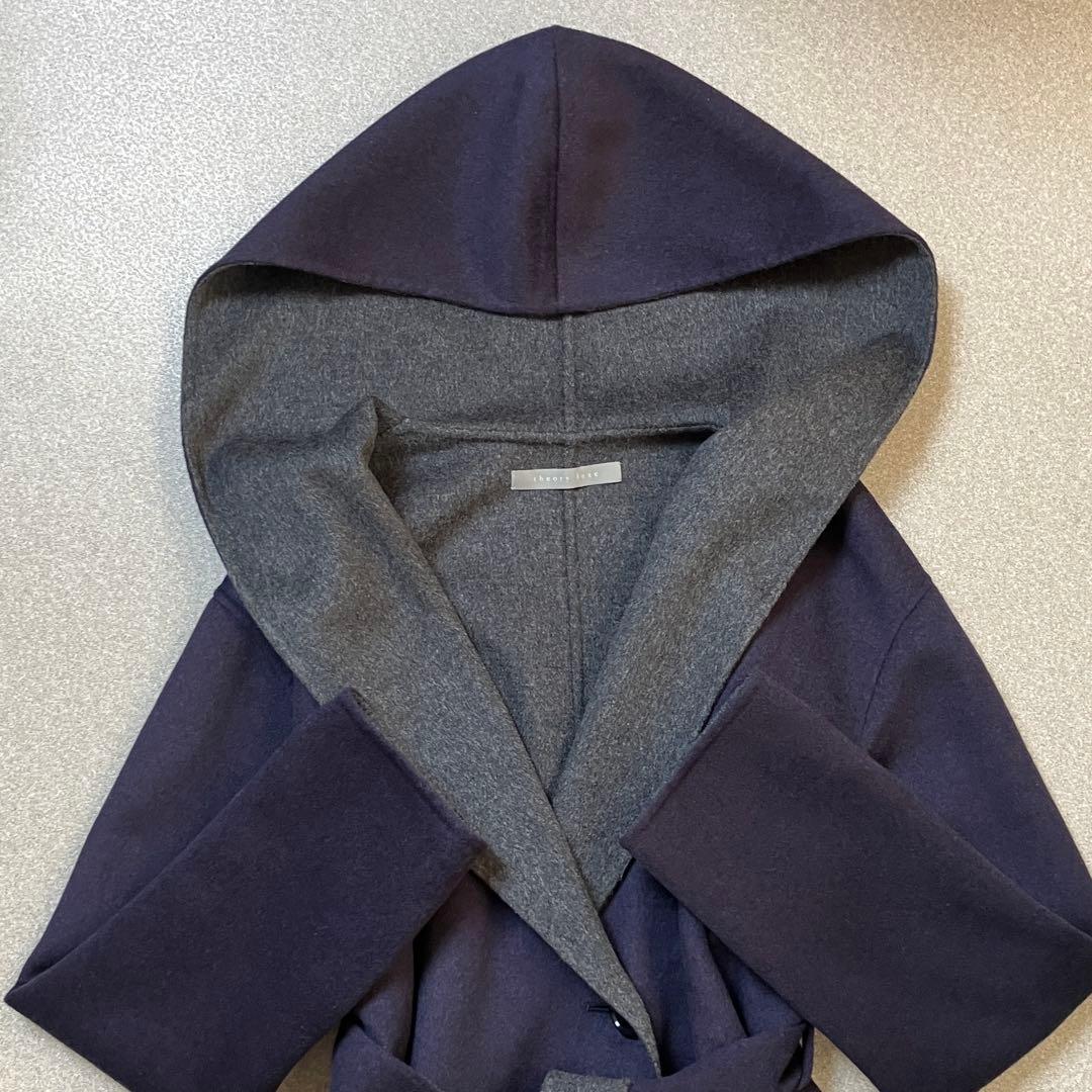 【ウール100%】セオリーリュクス フードリバーコート ダブルフェイス