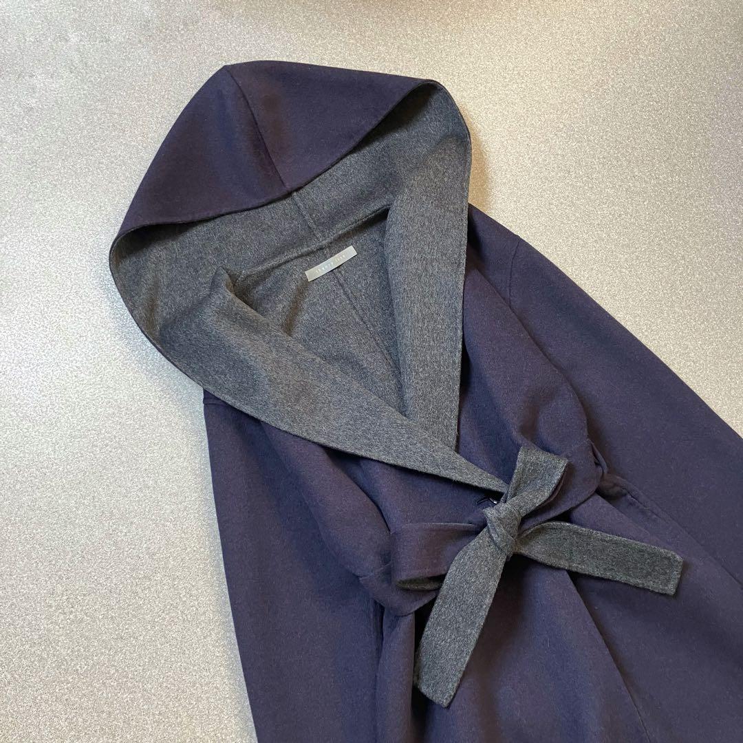 【ウール100%】セオリーリュクス フードリバーコート ダブルフェイス