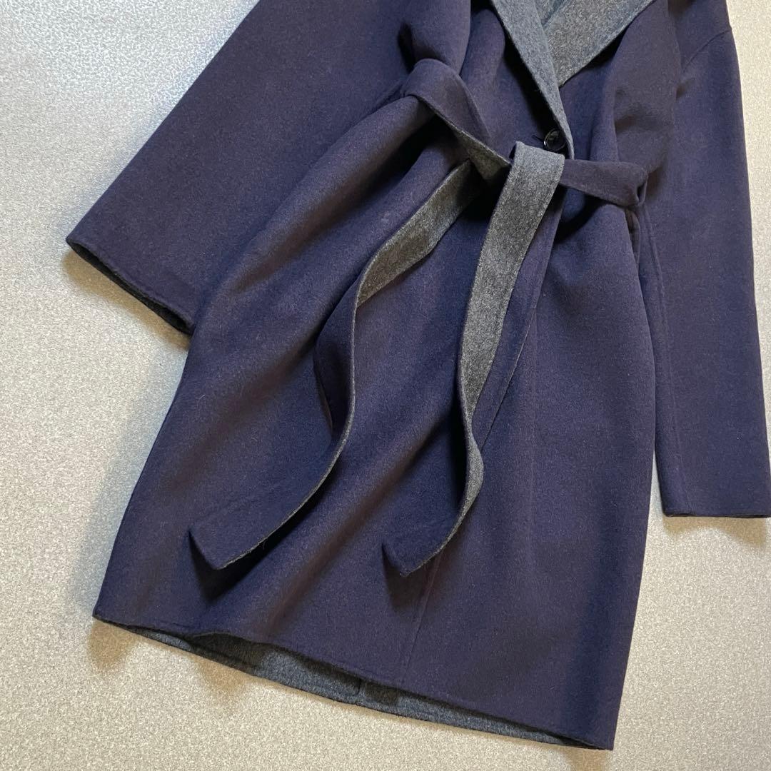 【ウール100%】セオリーリュクス フードリバーコート ダブルフェイス