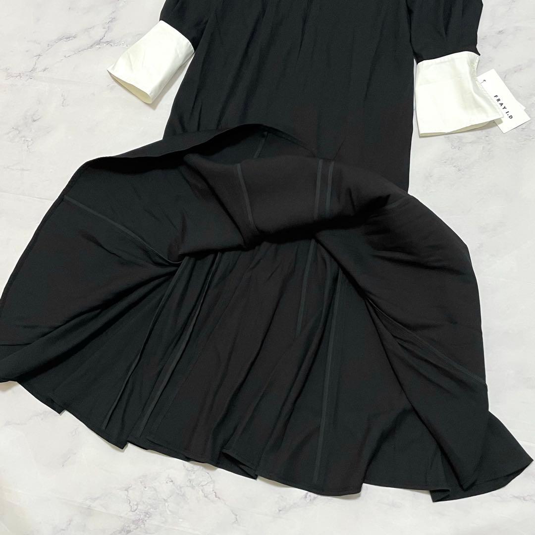 新品未使用 フレイアイディー 黒 シャツカラーマーメイドワンピース M相当 1