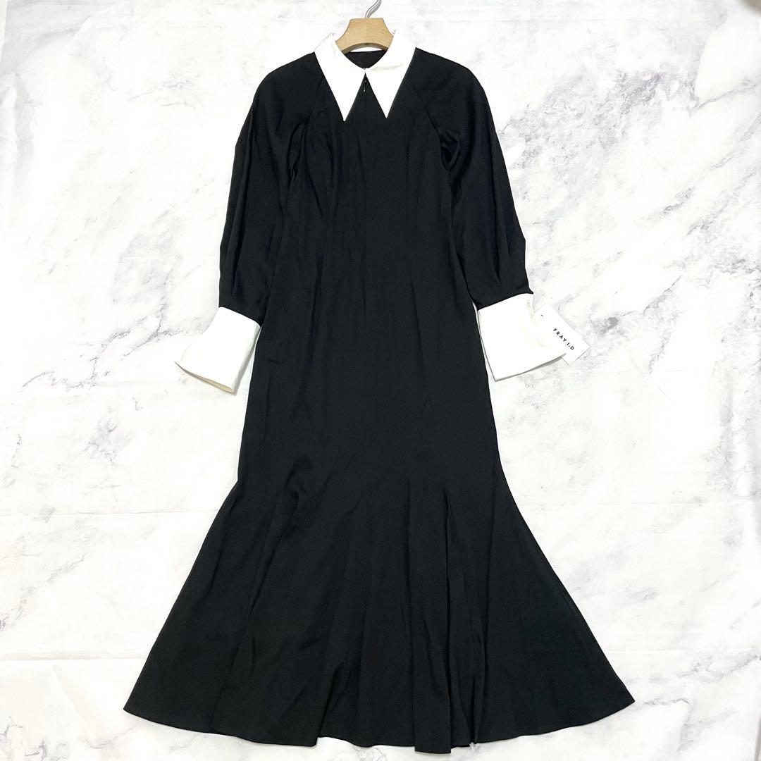 新品未使用 フレイアイディー 黒 シャツカラーマーメイドワンピース M相当 1