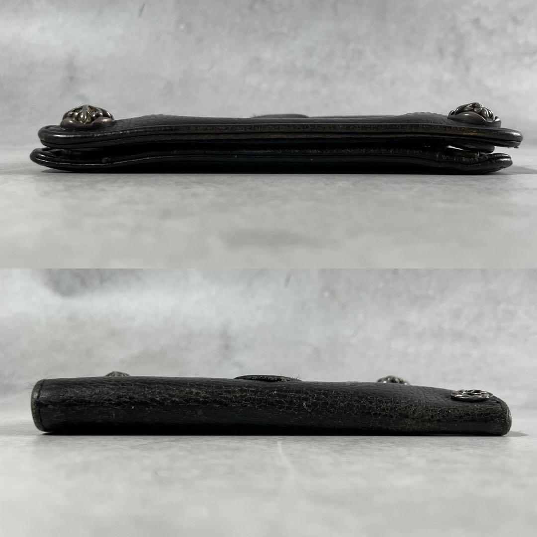 美品✨ A&G 折財布 コンチョ 金具 トラッカーウォレット レザー ブラック