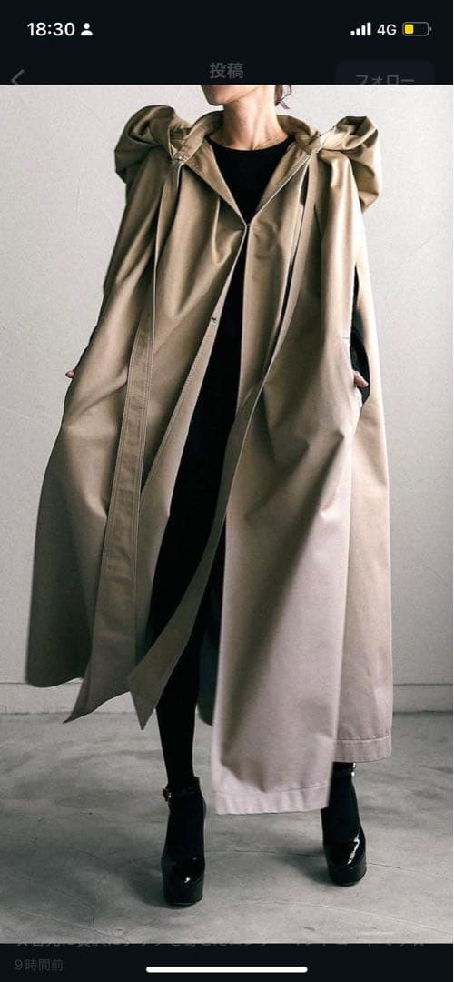 fete ケープトレンチコート