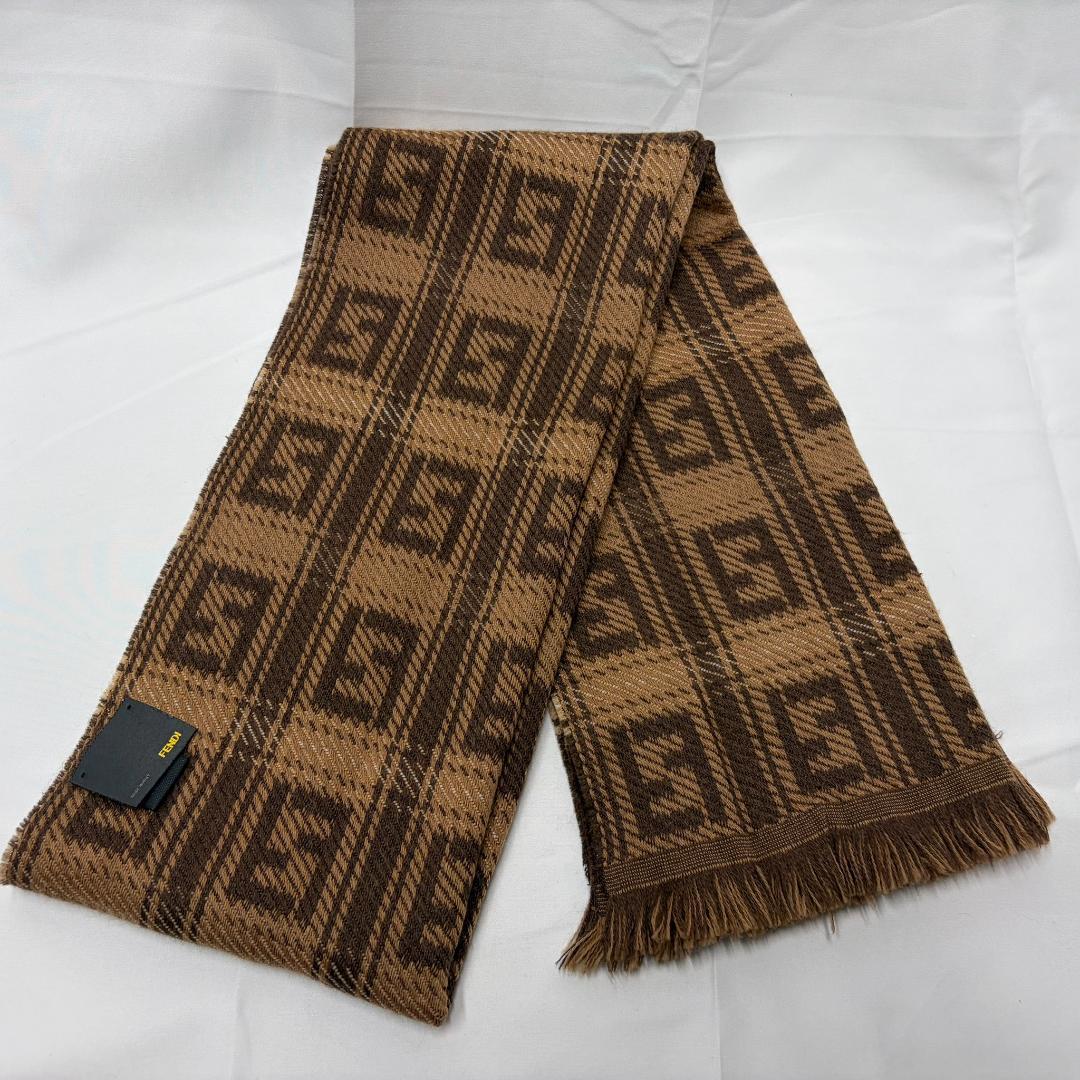 FENDI ズッカ柄 マフラー ブラウン 34cm