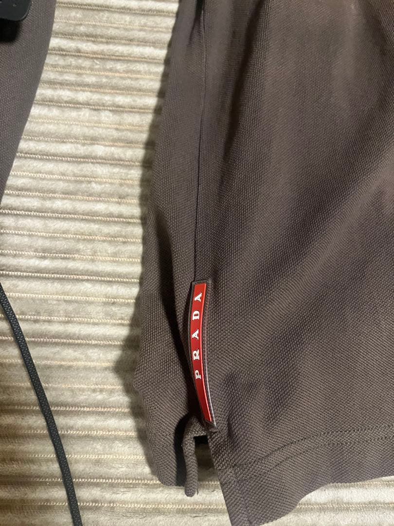 PRADA ブラウン 長袖ポロシャツ　S カーキ　ネイビー